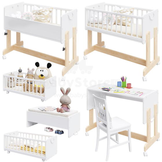 Baby Crib Club Leto 6 in 1 Art.243802  Деревянная детская колыбель 90x40см