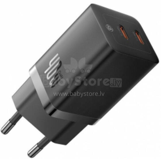 Ātrais lādētājs Baseus GaN5 Pro C+C 40 W, EU, melns