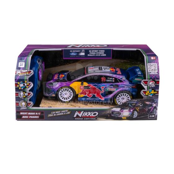 NIKKO RC Automašīna Night Mode - M-Sport Ford Puma Hybrid Rally1 #19 Loeb, mērogs 1:18