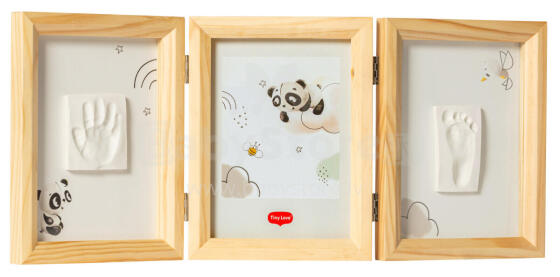 Tiny Love Double Frame Art.244160 komplekts mazuļa pēdiņu/rociņu nospieduma izveidošanai, koka