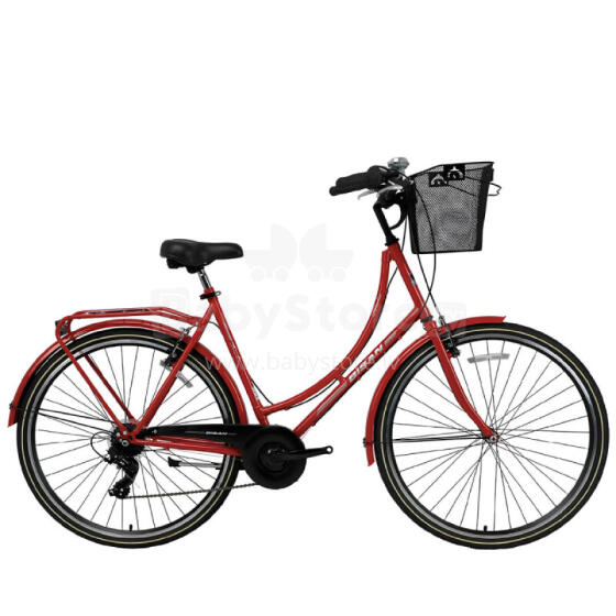 Pilsētas velosipēds Bisan 28 Paradise S  Sarkans/pelēks (Rata izmērs: 28" Rāmja izmērs: M)