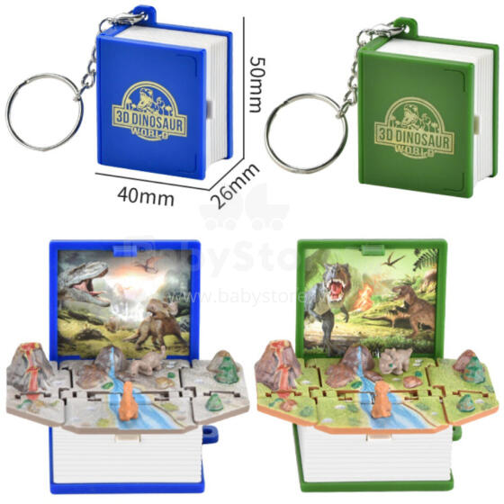 BRELOK KSIĄŻKA ROZKŁADANA DINOZAURY