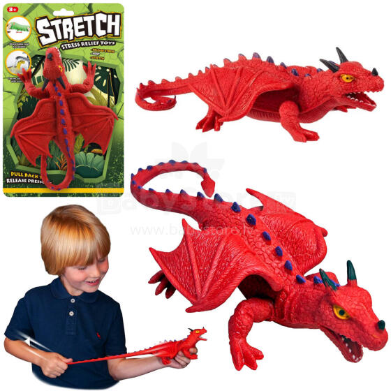 DINOZAUR SMOK CZERWONY DO ROZCIĄGANIA
