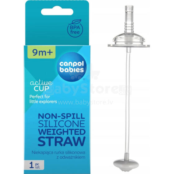 CANPOL BABIES silicone weighted straw for non-spill bottles, 1 pc., 56/622