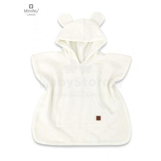 KIECZMERSKI Beach poncho, quick-drying size 1-4 years MUSLIN 100% cotton beige