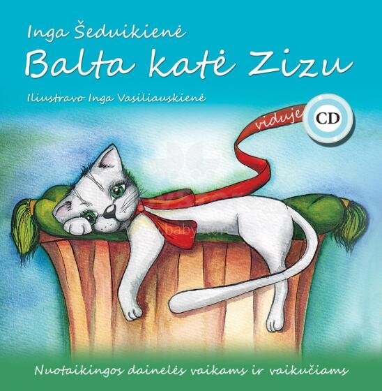 Dziesmu grāmatiņa ar CD, Balts kaķis Zizu