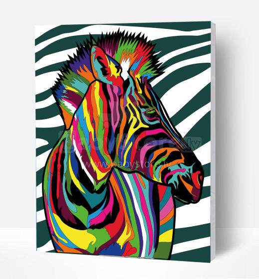 Splat Planet gleznošana pēc cipariem, ZEBRA 30X40 cm