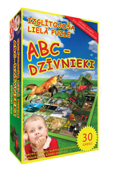 Izglītojoša puzle ĀBECE dzīvnieki LATVIEŠU VALODĀ, 2+