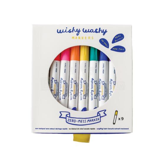 Стираемые маркеры Wishy Washy от Jaq Jaq Bird, 9 шт.