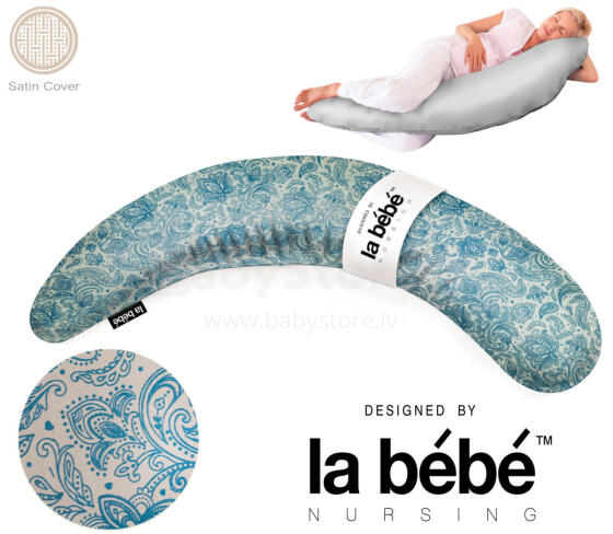 La Bebe™ Moon Satin Maternity Pillow  Art.246532  Liels spilvens grūtniecēm ar memory putām (īpaši mīksts un kluss pildījums, kas pielagojas ķermenim) 195cm