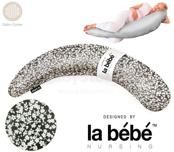La Bebe™ Moon Satin Maternity Pillow  Art.246533 Большая подушка для беременных с наполнителем из Memory Foam (особенно мягкий и тихий наполнитель) 195cm