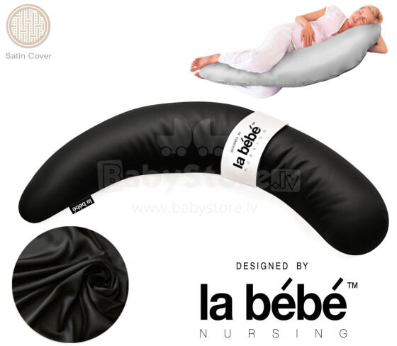 La Bebe™ Moon Satin Maternity Pillow  Art.246535  Liels spilvens grūtniecēm ar memory putām (īpaši mīksts un kluss pildījums, kas pielagojas ķermenim) 195cm