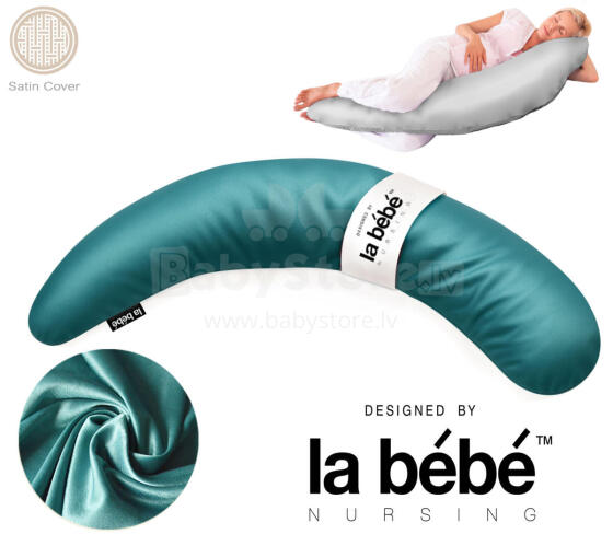 La Bebe™ Moon Satin Maternity Pillow  Art.246536  Liels spilvens grūtniecēm ar memory putām (īpaši mīksts un kluss pildījums, kas pielagojas ķermenim) 195cm