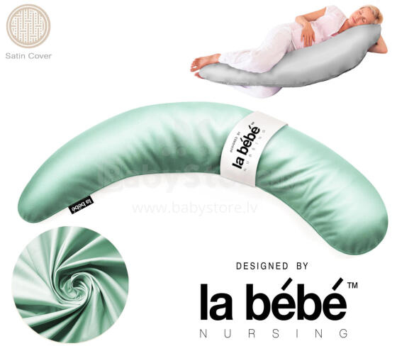 La Bebe™ Moon Satin Maternity Pillow  Art.246537 Large pregnancy pillow with Memory Foam filling (especially soft and quiet filling) 195cm