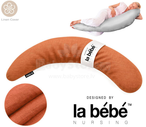 La Bebe™ Moon Maternity Linen Pillow Art.246540 Льняная ткань. Многофункциональная подушка/подкова для беременных и кормящих