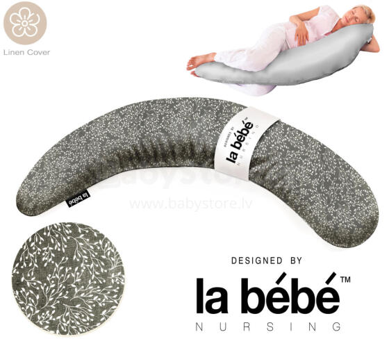 La Bebe™ Moon Linen Maternity Pillow  Art.246547 Большая подушка для беременных с наполнителем из Memory Foam (особенно мягкий и тихий наполнитель) 195cm