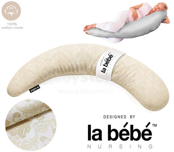 La Bebe™ Moon Сotton Maternity Pillow  Art.246552 Large pregnancy pillow with Memory Foam filling (especially soft and quiet filling) 195cm