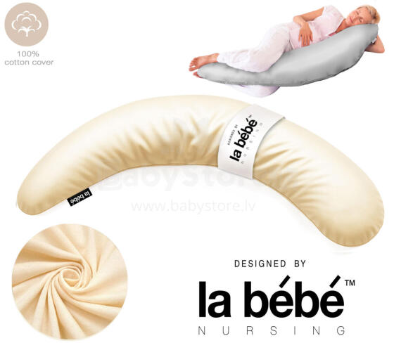 La Bebe™ Moon Сotton Maternity Pillow  Art.246553  Liels spilvens grūtniecēm ar memory putām (īpaši mīksts un kluss pildījums, kas pielagojas ķermenim) 195cm