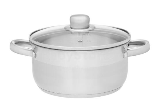Maku Basic katls ar stikla vāku, tērauds, 3 L, 20 cm