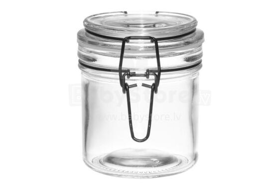 Maku Glass jar with clip top black 0,22 L
