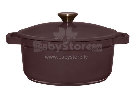 Maku Cast iron casserole 24 cm brown