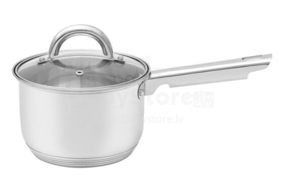 Maku Deal nerūsējošā tērauda katliņš ar stikla vāku 16 cm 1,7 L