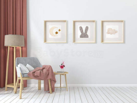 Room Accesories Art.297386 Декоративное панно из мягкой ткани в раме "Oблако" – интерьер для детской