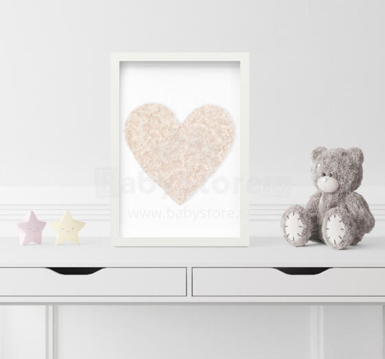 Room Accesories Art.676391 Dekoratīvs tekstila sienas dekors bērnistabai "Sirsniņa"– mīksts attēls rāmī