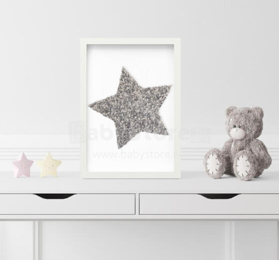 Room Accesories Art.123348 Dekoratīvs tekstila sienas dekors bērnistabai "Zvaigzne"– mīksts attēls rāmī