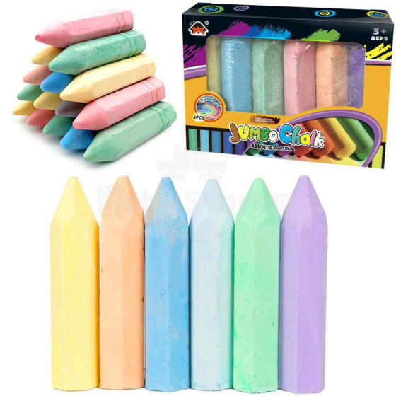 KREDA GRUBA KOLOROWA JUMBO 6 SZTUK