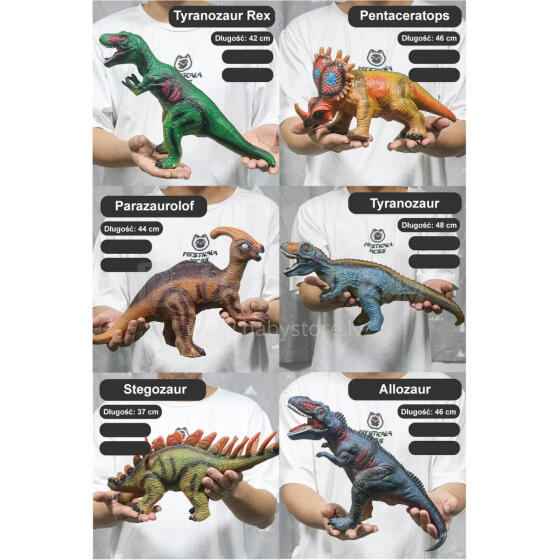 DINOZAUR GUMOWY Z GŁOSEM 6 WZORÓW