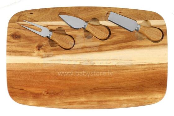 Maku Cheese board & cheese cutlery 4-piece 36x23 cm