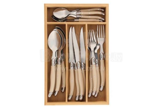 Cutlery in Bamboo Box beige 16 pcs