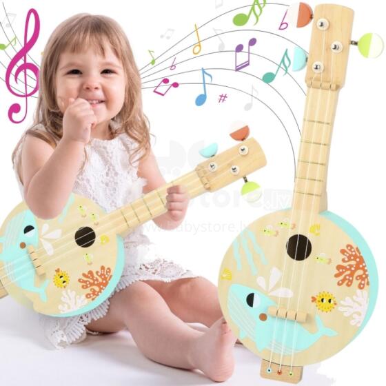 TOOKY TOY Wooden Banjo Learning Game For Kids with Sea Theme
