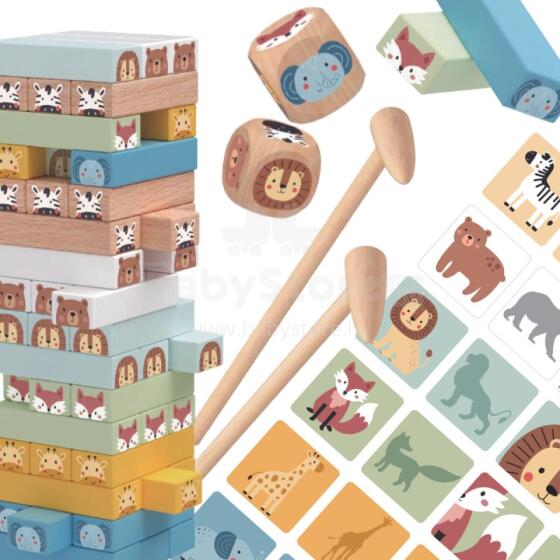 TOOKY TOY Skill Game "Swaying Tower" Animals 82 pcs.