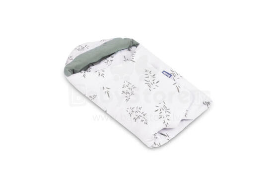 MUSLIN CARRY-COT SWADDLE BLANKET BRANCH GREEN