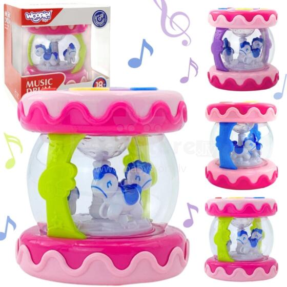WOOPIE BABY Drum Music Box Projector 3in1 Musical Toy for Babies + Roller for Learning to Crawl