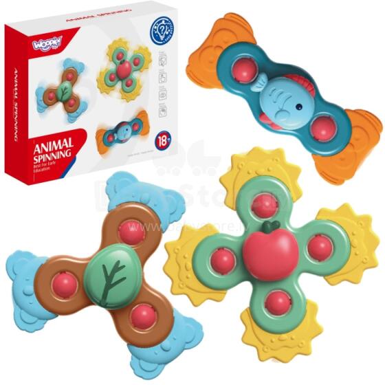 WOOPIE BABY Spinner Sensorā izglītojoša rotaļlieta 3in1 Krāsaina