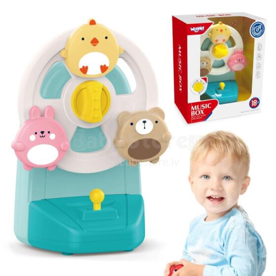 WOOPIE BABY mūzikas kastes karuseļa dzīvnieku muzikālā izglītojošā rotaļlieta