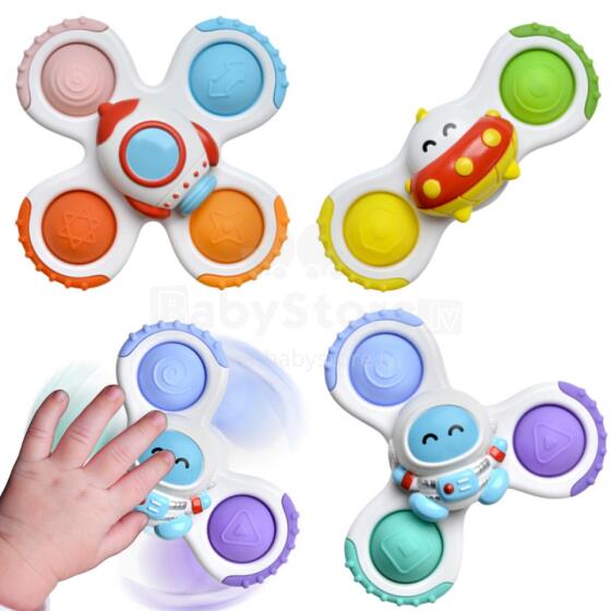 WOOPIE BABY Spinner Sensorā rotaļlieta Raķete Citplanētietis NLO 3 gab.