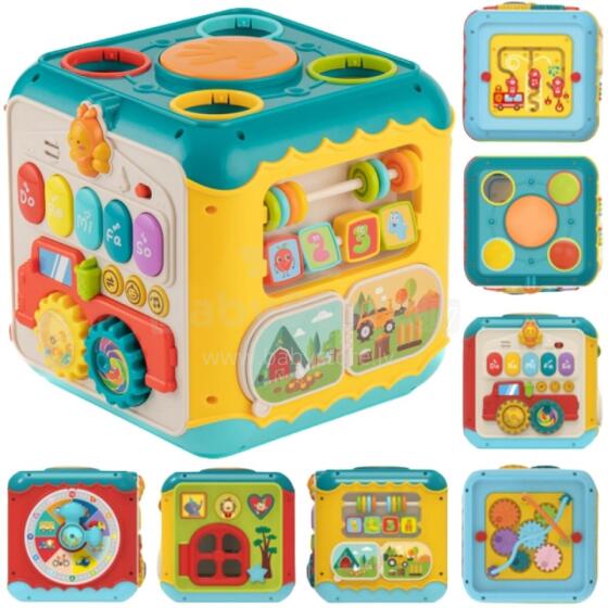 WOOPIE BABY daudzfunkcionāls Montessori aktivitāšu kubs 6in1 - 18m+