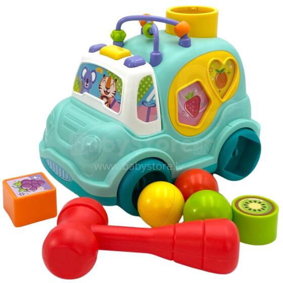 WOOPIE BABY Interaktīvā muzikālā automašīna Montessori Šķirotājs Zila