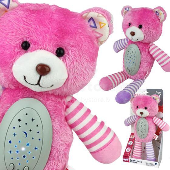 WOOPIE BABY 2в1 Розовый плюшевый мишка Спящий проектор - 10 колыбельных