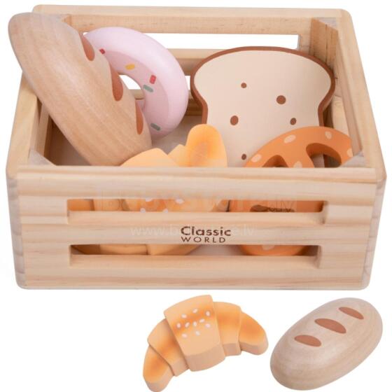 CLASSIC WORLD Set of Wooden Baking Tools in Basket, 6 pcs.