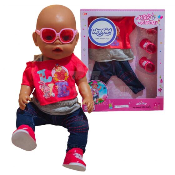 WOOPIE modes lelles apģērbs LOVE brilles apavi 43-46 cm