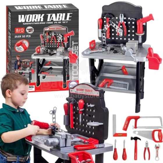 WOOPIE Large Workshop with Tools for Children DIY Set Drill Saw Hammer 50 pcs.