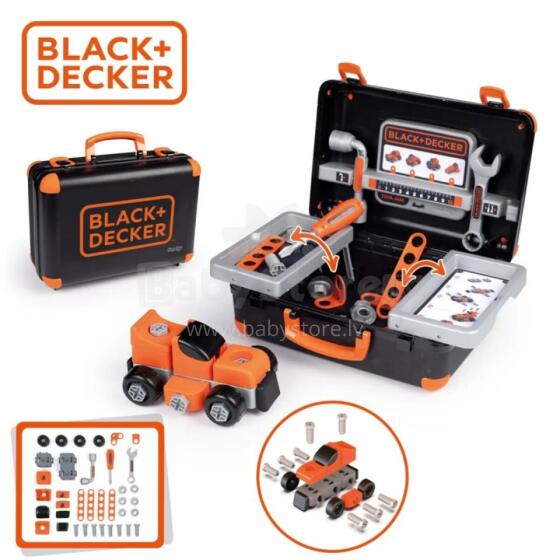 SMOBY Black &amp; Decker Tool Case + Car in Parts