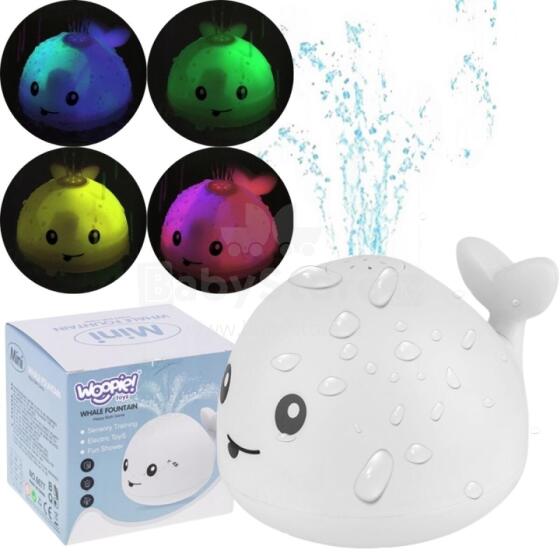 WOOPIE BABY Игрушка для ванны Кит, струящий воду, светодиодный фонтан