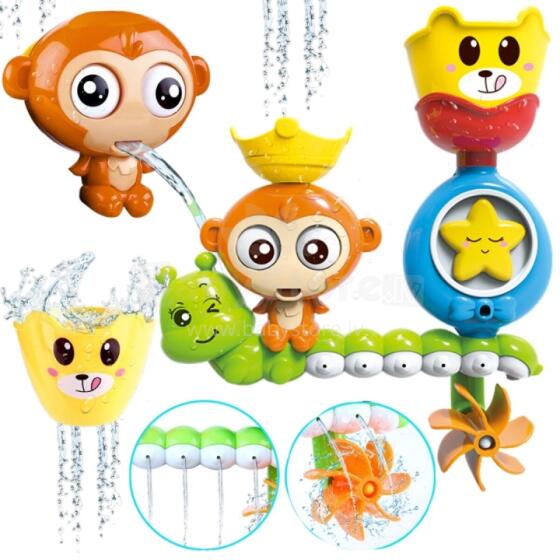WOOPIE BABY pērtiķa vannas rotaļlieta + krūzīte