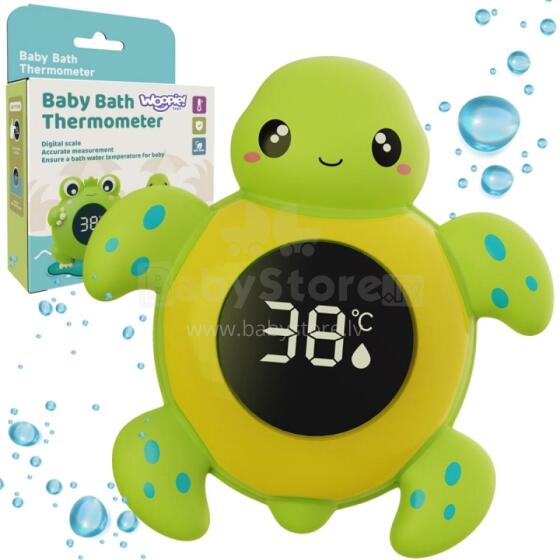 Woopie Baby 2in1 Art.248361 Термометр для ванны 2 в 1 для измерения температуры воды и комнатной температуры Черепаха